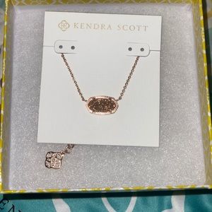 Elisa Rose Gold Pendant Necklace Rose Gold Drusy